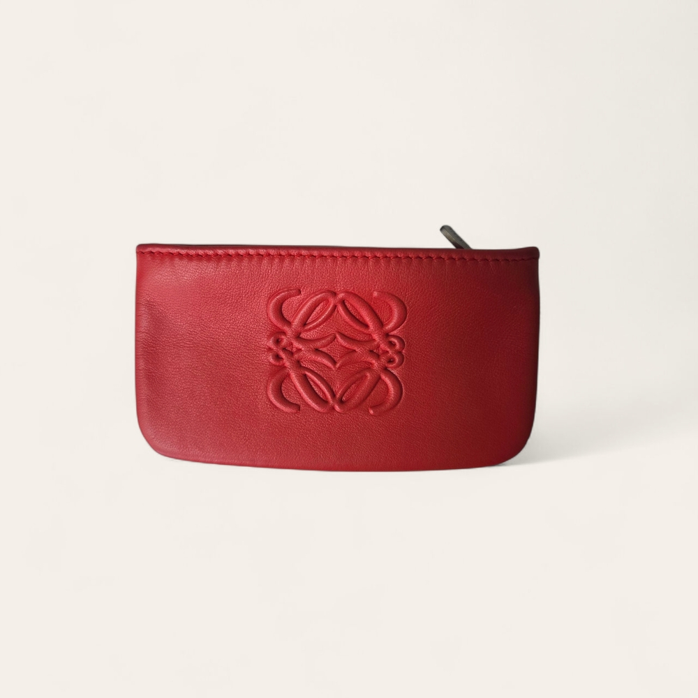Loewe Bright Red Leather Mini Pouch